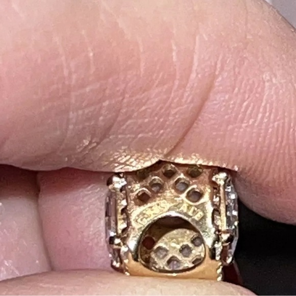 PANDORA Authentic Geometric Radiance 14K Gold Square Pandora Charm NIB 756207CZ - Picture 5 of 7